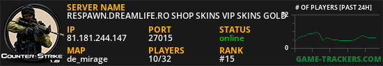 RESPAWN.DREAMLIFE.RO SHOP SKINS VIP SKINS GOLD